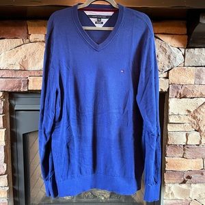 TH Mens Blue VNeck Sweater
